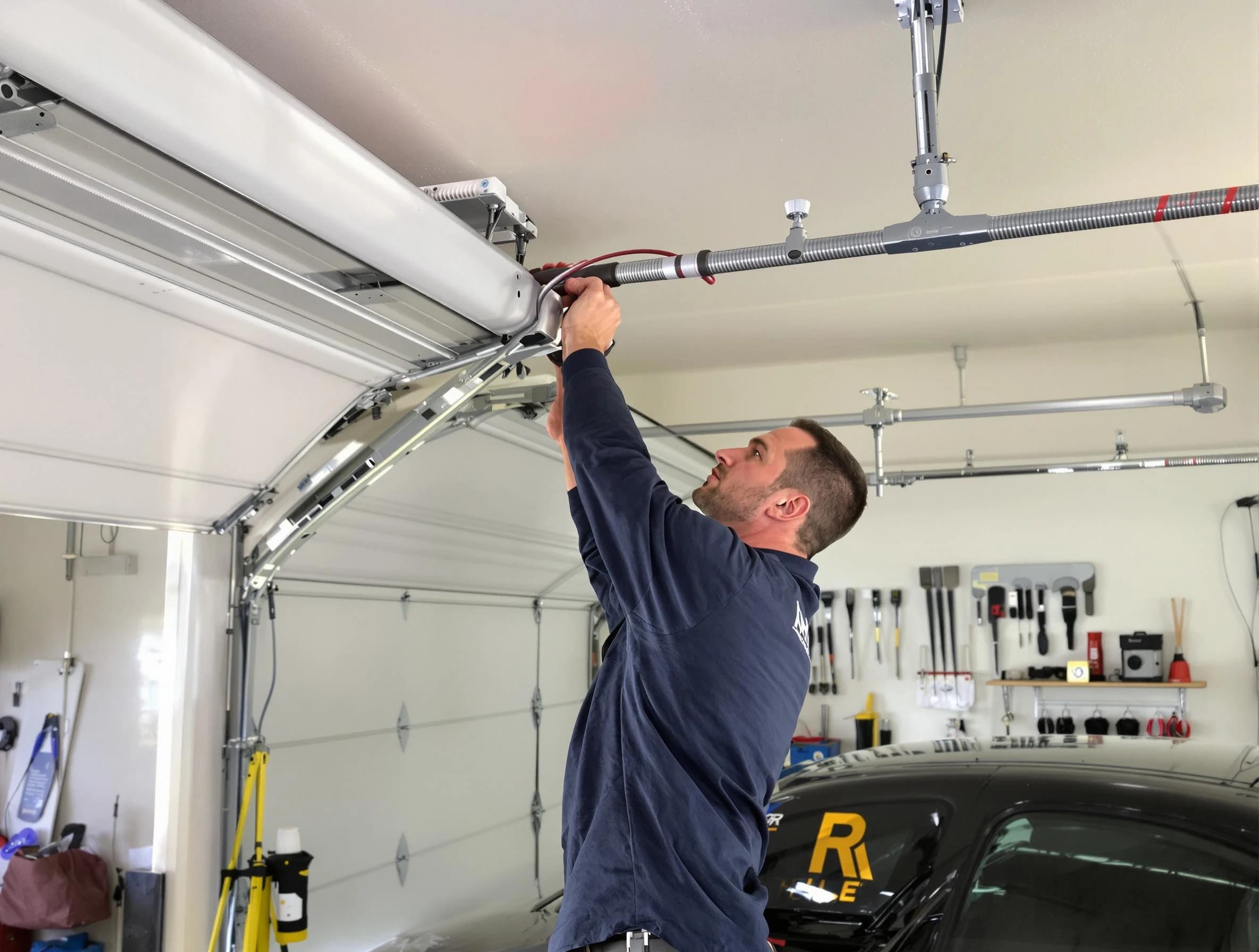 Woburn Garage Door Repair technician performing garage door cable repair in Woburn