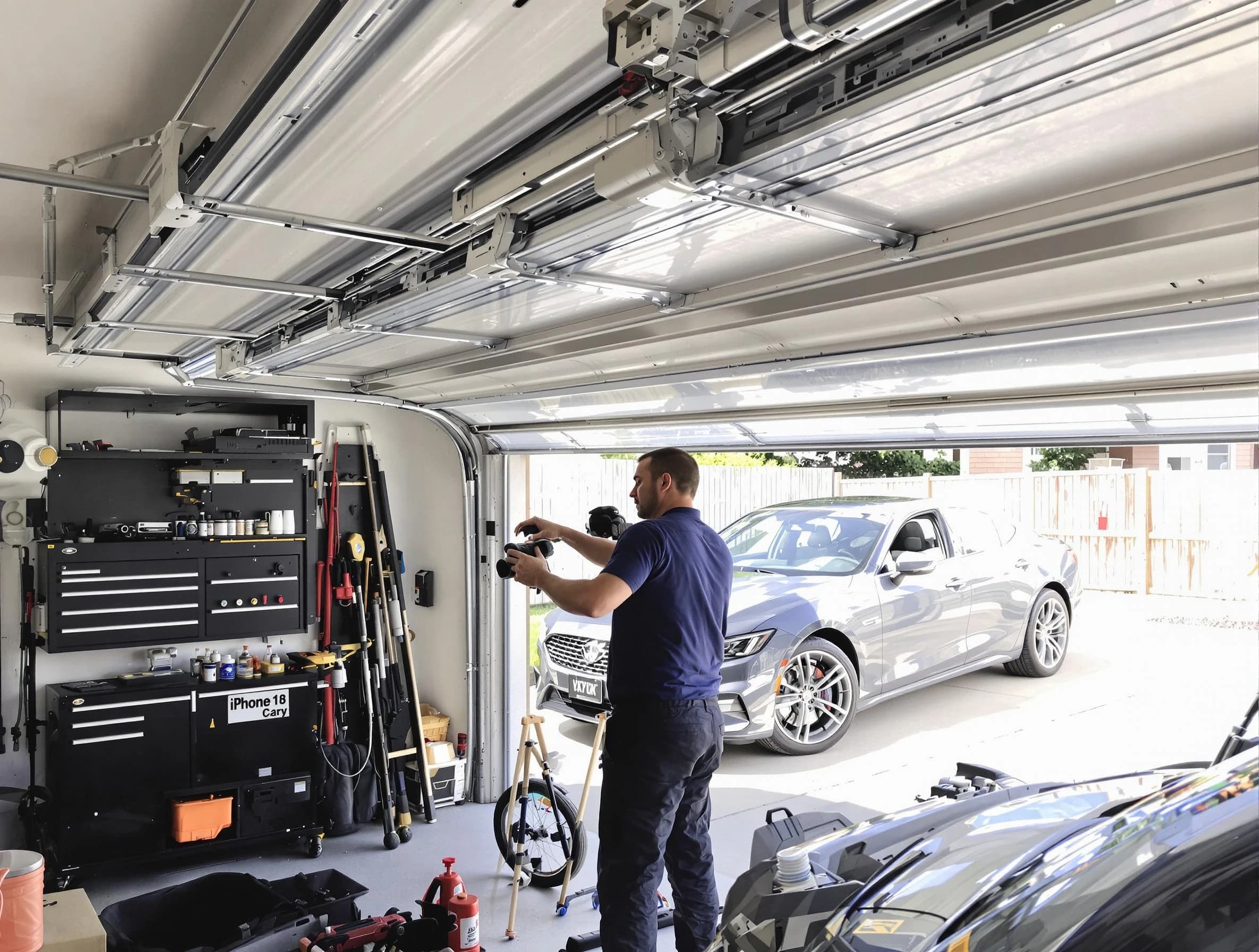 Woburn Garage Door Repair technician fixing noisy garage door in Woburn