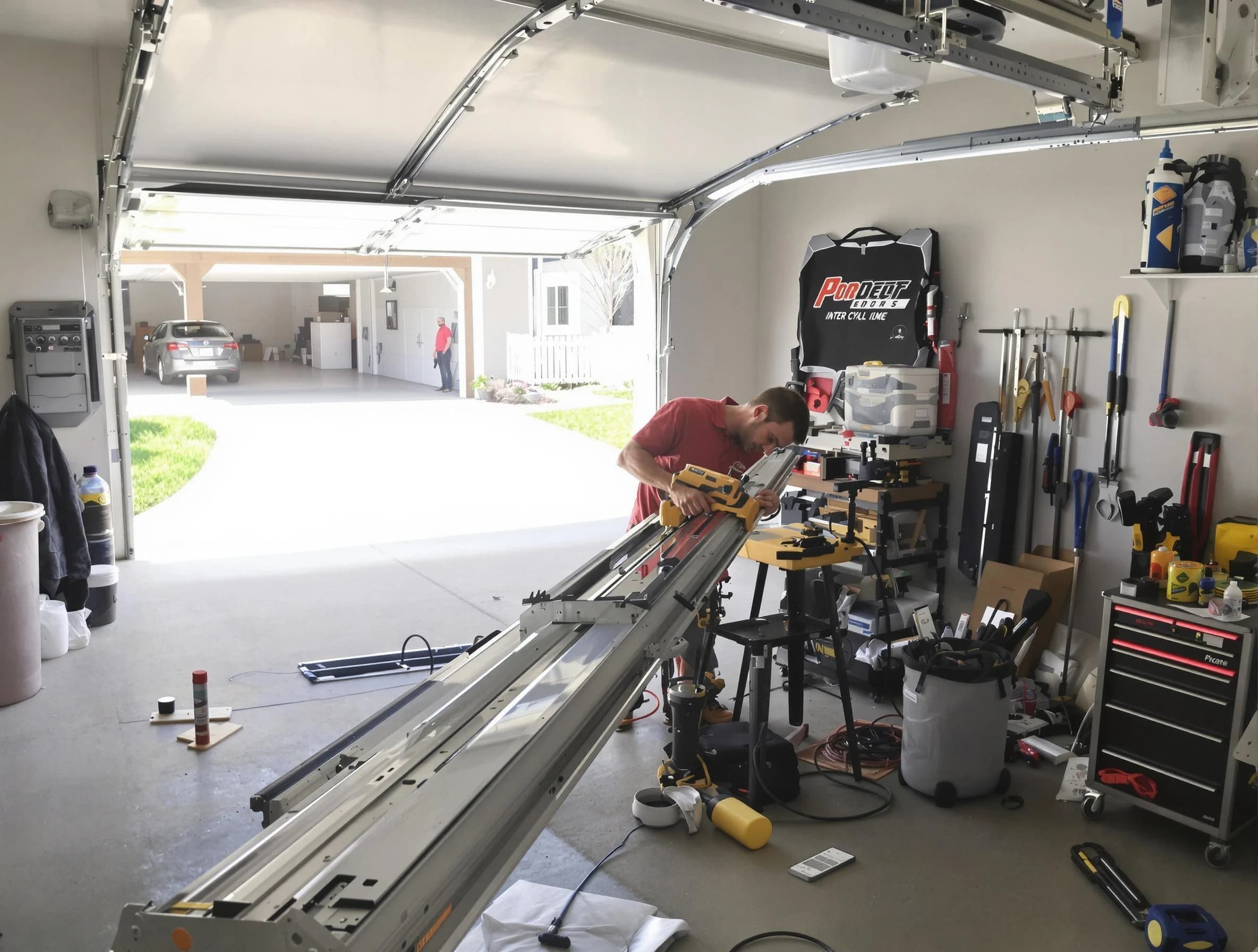 Woburn Garage Door Repair expert performing track repair in Woburn
