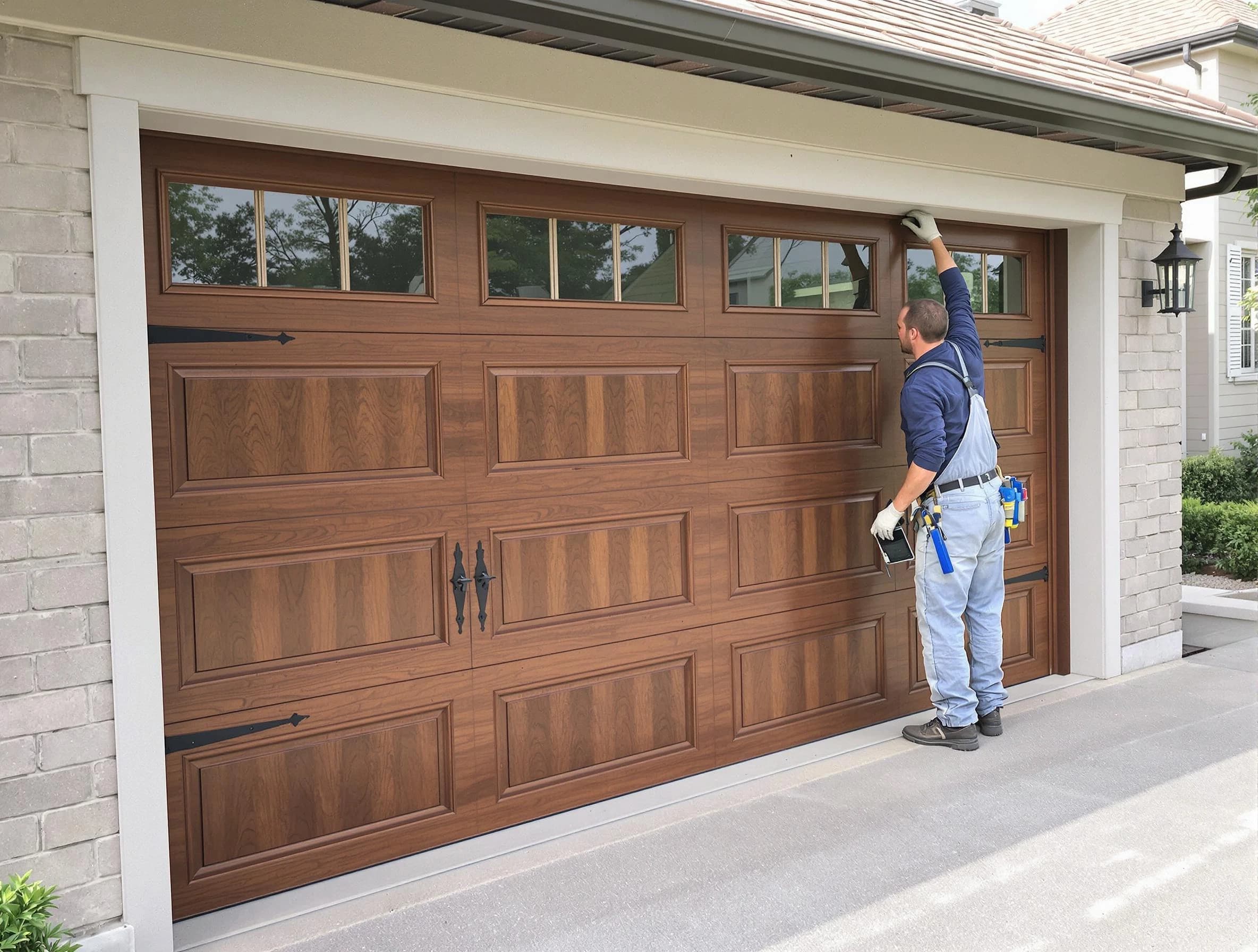 Custom garage door showcase by Woburn Garage Door Repair in Woburn